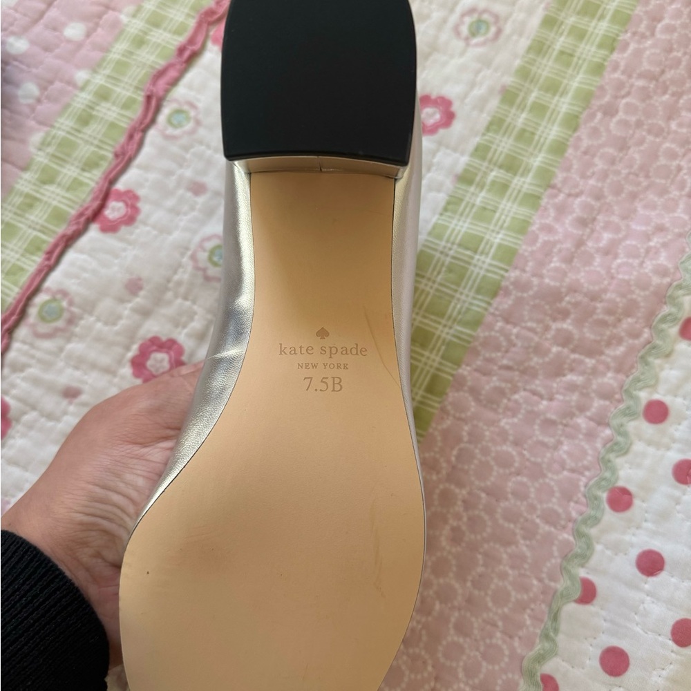 Kate Spade Silver Block Heel Pumps - Picture 9 of 9
